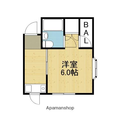 コウビル(1K/3階)の間取り写真