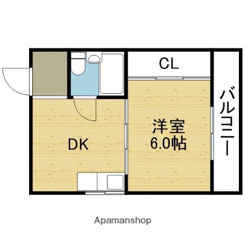 大栄ハイツ(1DK/2階)の間取り写真