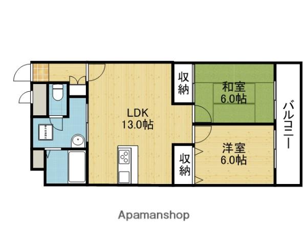 ホロン緑橋(2LDK/5階)の間取り写真