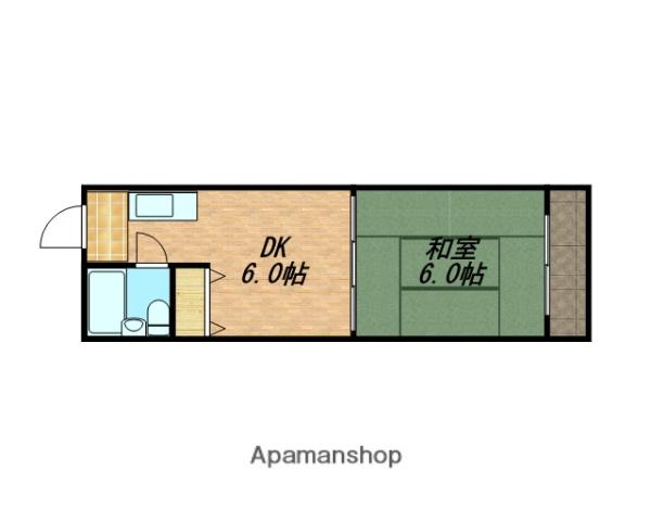 IMAZATO TOWER(1DK/2階)の間取り写真