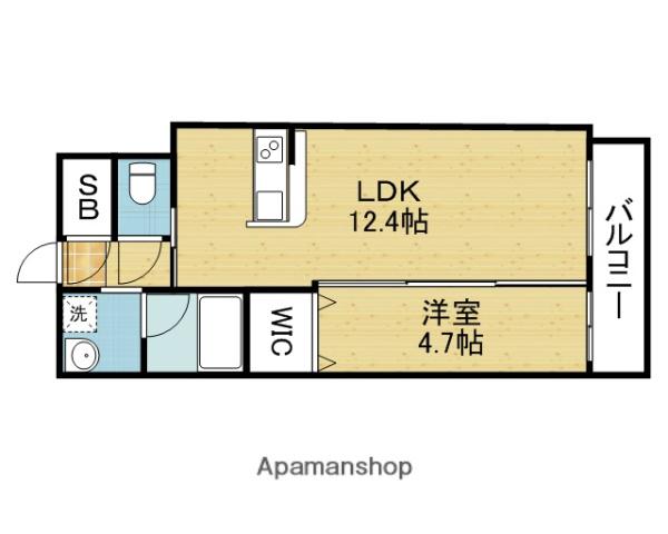 パラファーレ玉造(1LDK/7階)の間取り写真