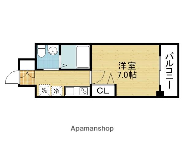 セレニテオズ北巽(1K/2階)の間取り写真