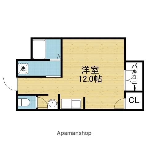 第2KYメゾン(ワンルーム/1階)の間取り写真