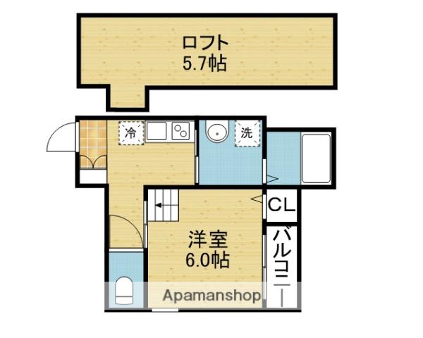 ハーモニーテラス中本(1K/1階)の間取り写真