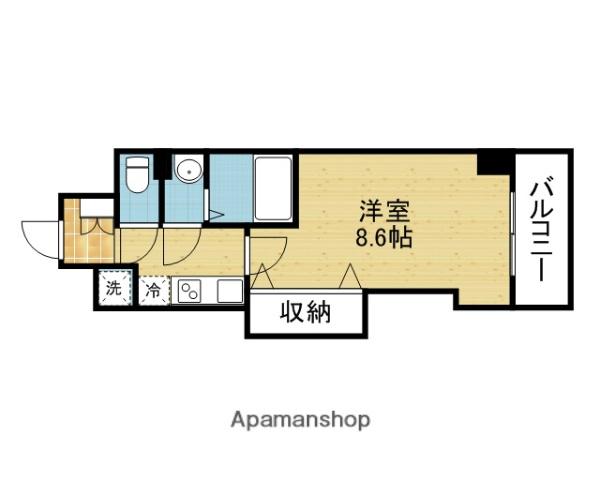 LUXE玉造2(1K/11階)の間取り写真