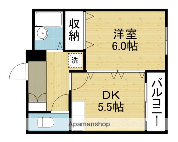 ARCO サウス(1DK/4階)の間取り写真