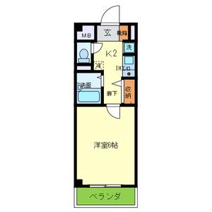 M・SUNRISE(1K/2階)の間取り写真