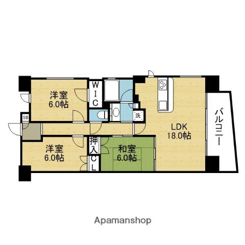 ネバーランド新深江ステイシス(3LDK/8階)の間取り写真