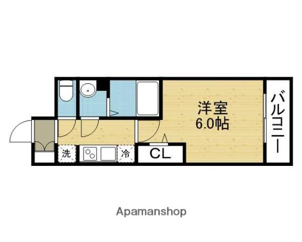 ファステート大阪上本町ソーレ(1K/10階)の間取り写真