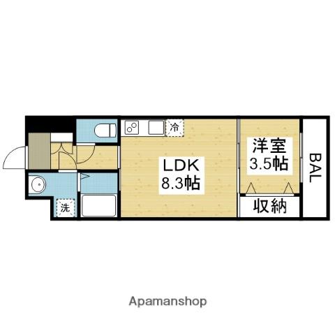 ファーストフィオーレ玉造グレイス(1LDK/7階)の間取り写真