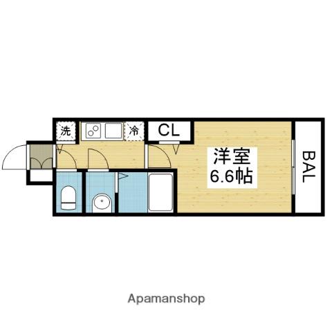 アドバンス大阪バレンシア(1K/13階)の間取り写真