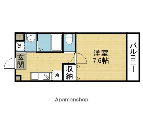 プロスパーコート神路(1K/2階)の間取り写真