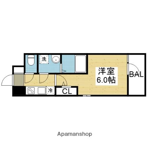 エスリード大阪NAGAHORI GATE(1K/9階)の間取り写真