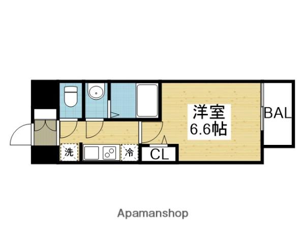 アドバンス大阪ブリアント(1K/7階)の間取り写真