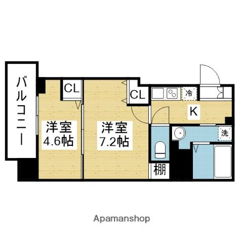 ヴィラ・セレーノ玉造本町(2K/5階)の間取り写真