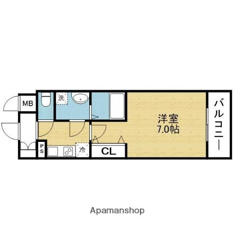 エスプレイス大阪城サウスコンフォート(1K/11階)の間取り写真
