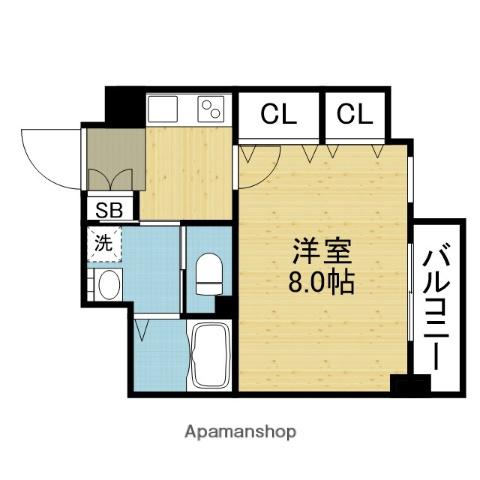 グローハイツ平野本町(1K/7階)の間取り写真