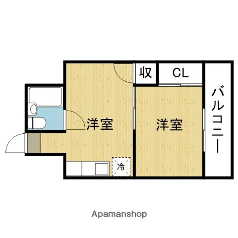 レナジア平野上町(1DK/6階)の間取り写真