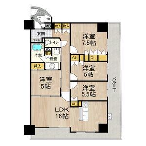 フロンティアタワー日本橋(4LDK/2階)の間取り写真