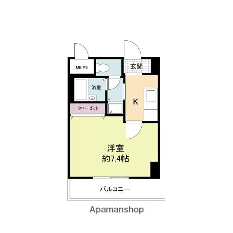 グラマシー心斎橋東(1K/11階)の間取り写真