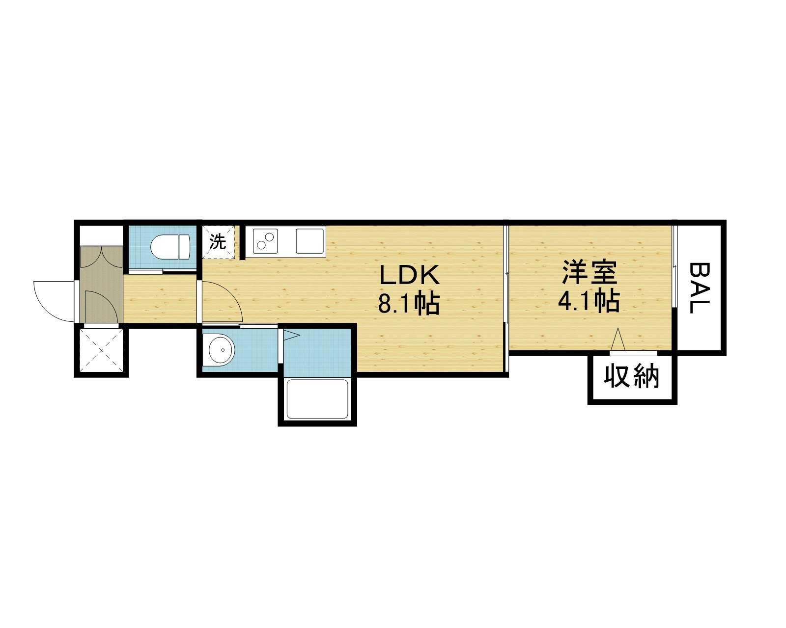 F ASECIA ASSIST(1LDK/1階)の間取り写真