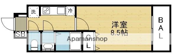 スプランディッド京橋イースト(1K/8階)の間取り写真