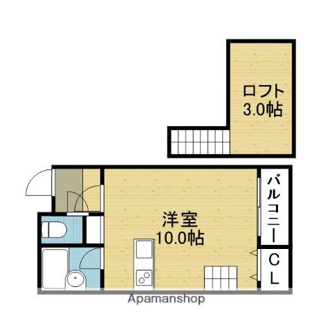 エクラ平野(ワンルーム/3階)の間取り写真