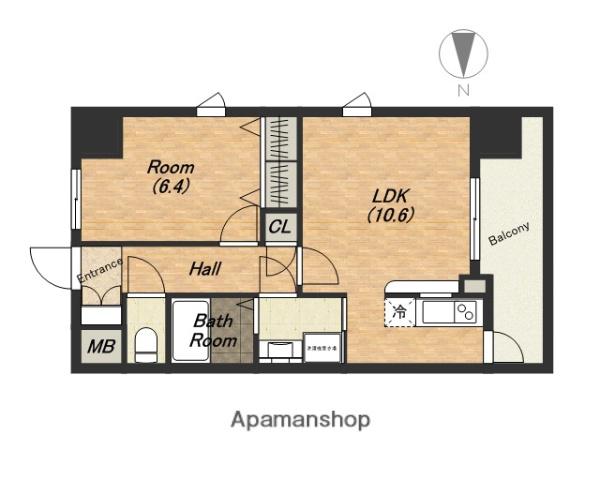 S-RESIDENCE谷町九丁目(1LDK/13階)の間取り写真