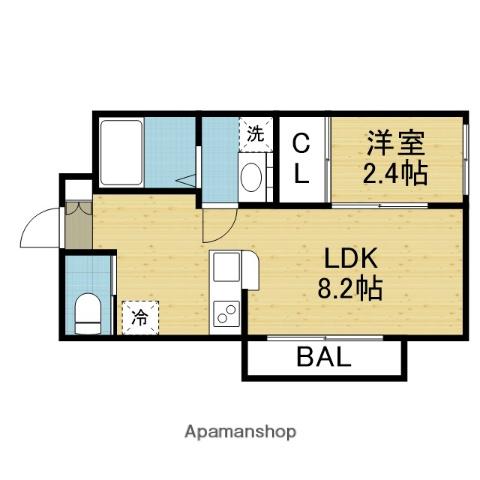 WAKOHRE VITA 東今里(1LDK/3階)の間取り写真