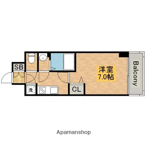 ファーストフィオーレ谷町六丁目フェリシア(1K/5階)の間取り写真