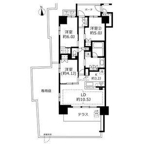 ブランズ天王寺勝山(3LDK/13階)の間取り写真