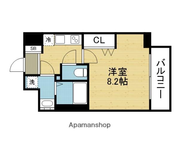 METROSA深江橋(1K/8階)の間取り写真