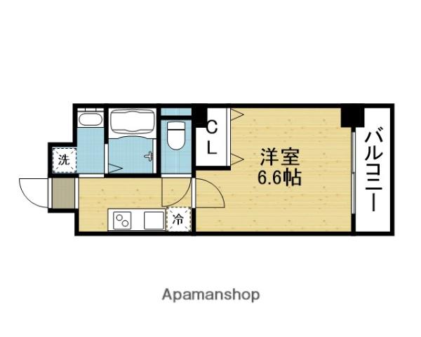 ワールドアイ大阪城イーストⅡ(1K/6階)の間取り写真