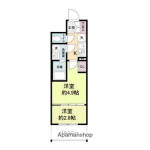 METROSA谷町六丁目ノース(2K/11階)の間取り写真