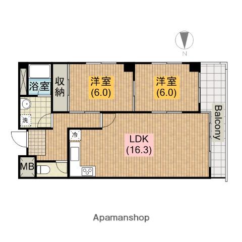 メゾン・SK(2LDK/3階)の間取り写真