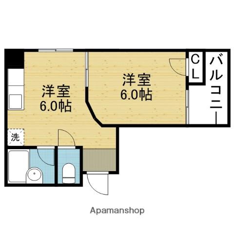 ぱすてる夕陽丘(1DK/7階)の間取り写真