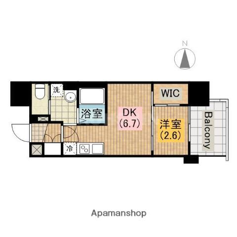 セレニテ谷九プリエ(1DK/10階)の間取り写真