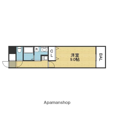 リバーライズ谷町4(1K/2階)の間取り写真