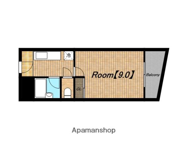 吉村ビル(1K/3階)の間取り写真