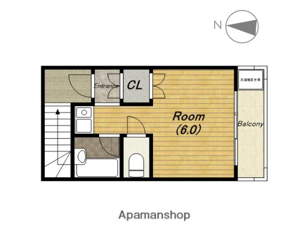 プティ・シャレー(ワンルーム/2階)の間取り写真