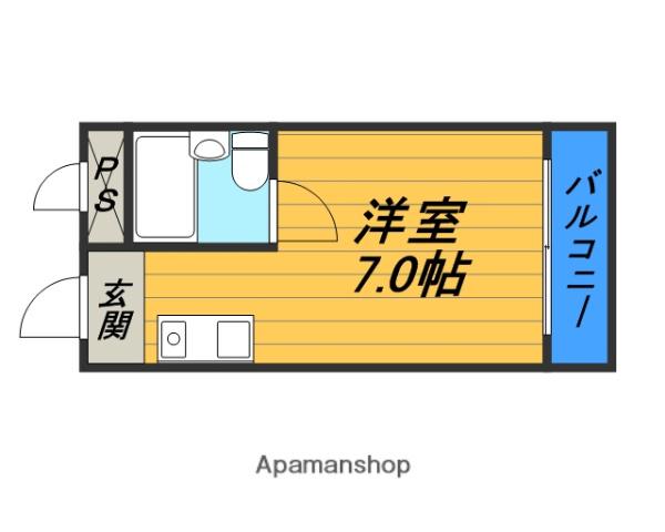 渡辺マンション(ワンルーム/1階)の間取り写真