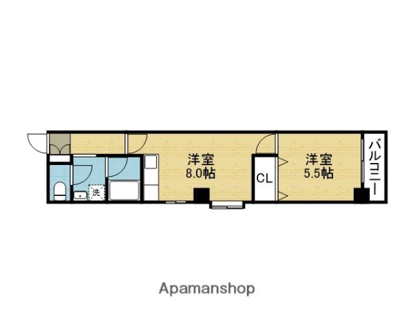 ロイヤルヴィラ 聖和(1DK/1階)の間取り写真