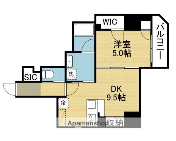 LA CASA 上汐(1LDK/10階)の間取り写真