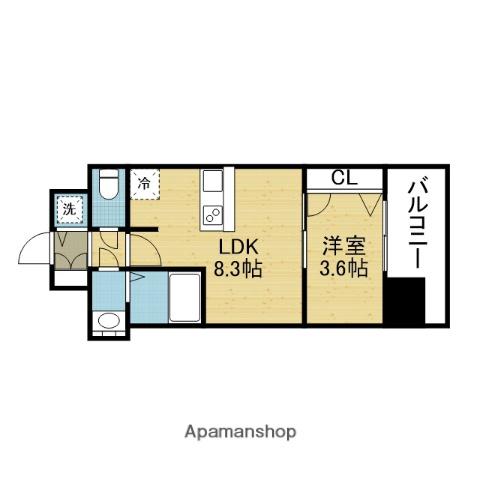 スワンズシティ大阪エスクレア(1LDK/13階)の間取り写真