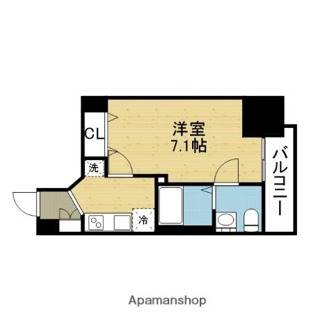 エグゼ大阪城イースト(1K/13階)の間取り写真