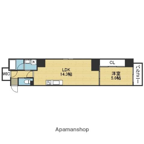 ARTFORM天満橋(1LDK/14階)の間取り写真