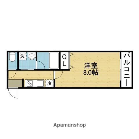 KTIレジデンス小路(1K/1階)の間取り写真