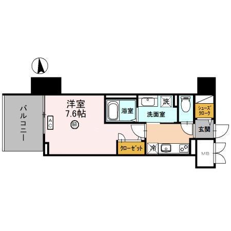 IBC RESIDENCE ウエスト(1K/3階)の間取り写真