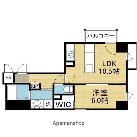 LA CASA 石ケ辻(1LDK/3階)の間取り写真