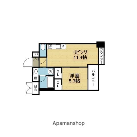 プレジオ長田(1LDK/8階)の間取り写真